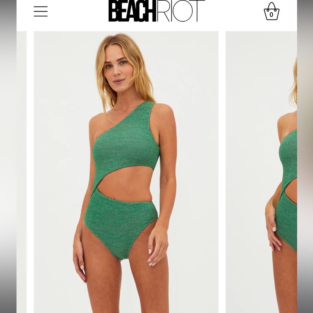 Beach Riot, Celine One Piece, Emerald Shine, Size Medium
